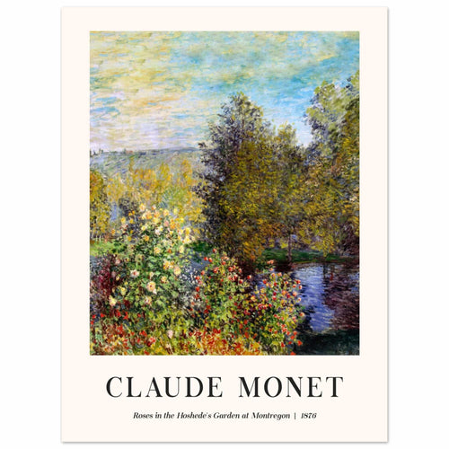 Artfulprints  Claude Monet - Roses in the hoshede's garden at Montregon   poster 30x40 cm - vtwonen shop