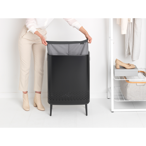 Brabantia Bo Wasbox Hi, 2 x 45 liter, kunststof deksel - Matt Black