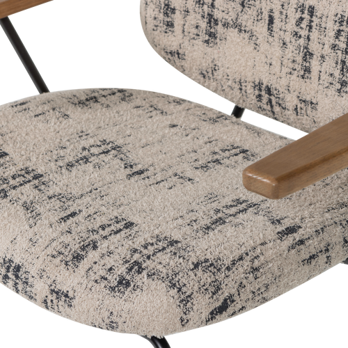 WOOOD fauteuil Aure - Chenille stof - Beige/Zwart - 69x69x64 - vtwonen shop