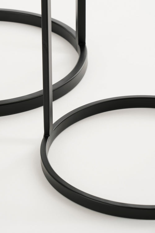 Mica Decorations Noah Bijzettafel - Set van 2 - H70 x Ø27 cm - Goud, Zwart - vtwonen shop