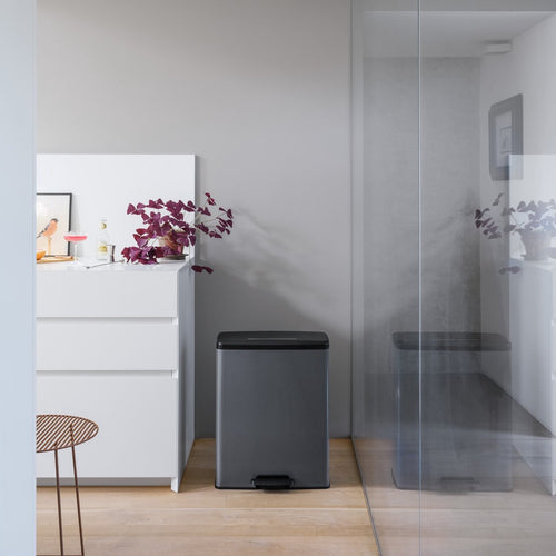 Curver Decobin Duo Prullenbak - 26L + 26L - Rechthoekig - Grijs - vtwonen shop