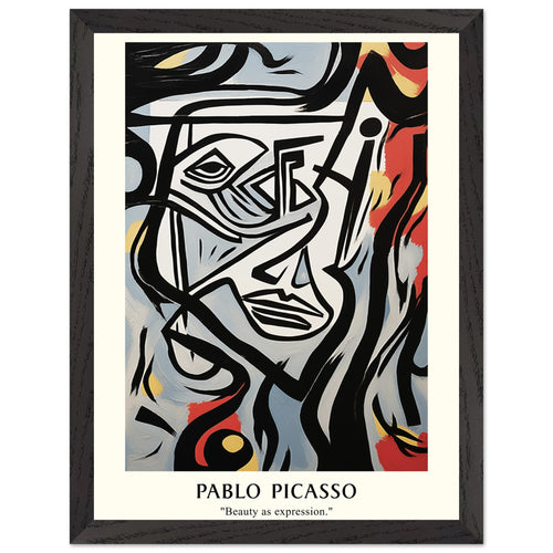 Artfulprints Poster met Lijst Pablo Picasso - Beauty as expression   - 30x40 cm - Meerkleurig