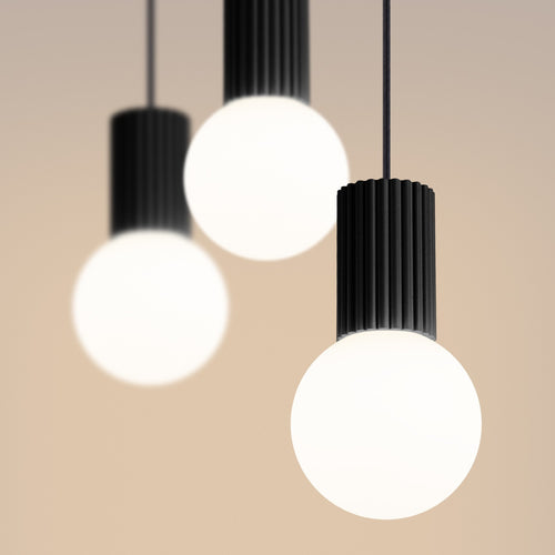 Sollux Lighting Hanglamp HALO 3L zwart - 40x6x120cm
