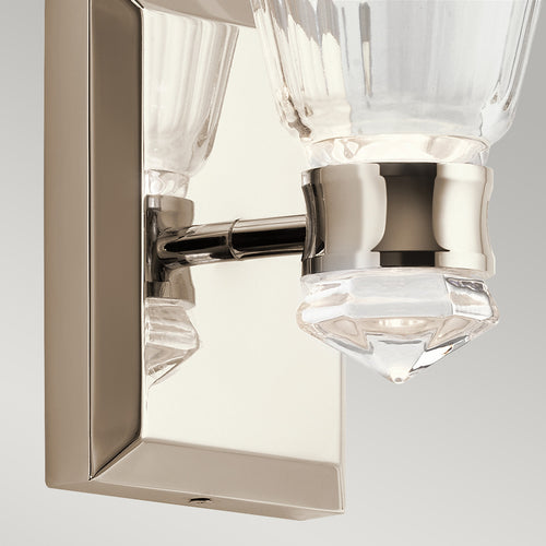 Elstead Kichler Kayva Geïntegreerde LED Wandlamp Gepolijst Nikkel, 3000K, IP44