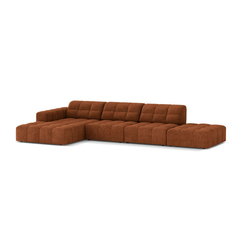 Cosmopolitan Design - Linker hoekbank Chicago 5-zits, chenille baksteen - 167x348x78cm