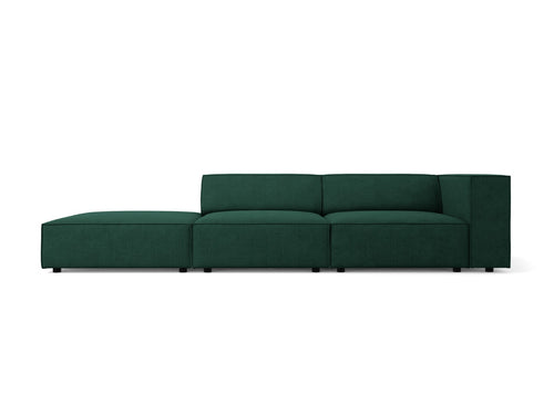 Cosmopolitan Design linker bank Arendal 4-zits, chenille met ribbeleffect, flessengroen - 102x262x70cm