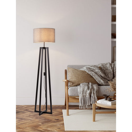 Nova Luce ARTIS Statief vloerlamp grijs, zwart E27 1x12W