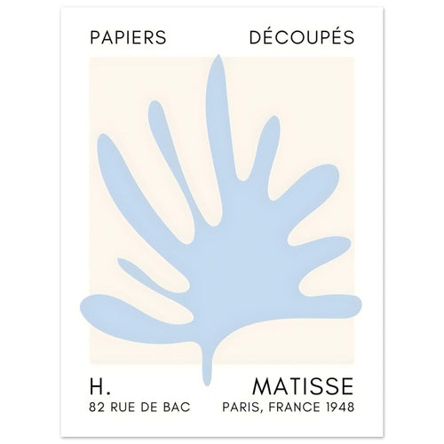 Artfulprints  Matisse – Coral drift light blue   poster 30x40 cm