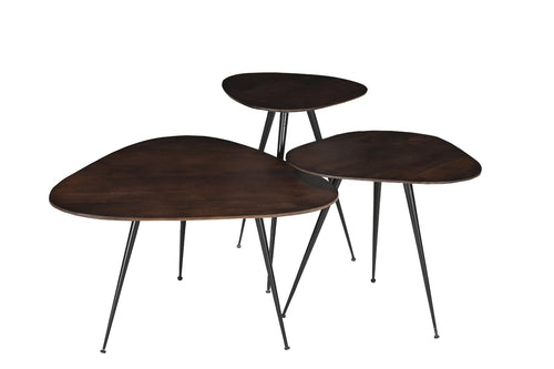 Brix salontafel Loua Brown - set van 3 - mangohout - vtwonen shop