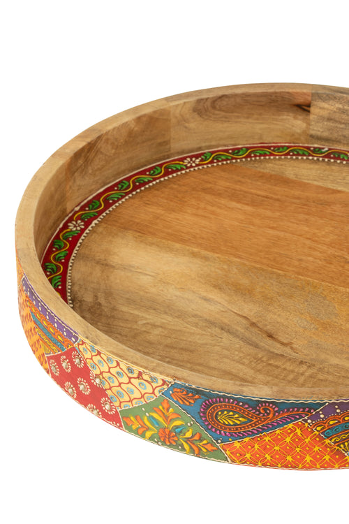 J-Line plateau - hout - naturel - 2 stuks