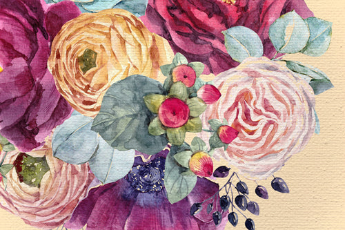 Canvas 60x40 Afdruk Bloemenballon