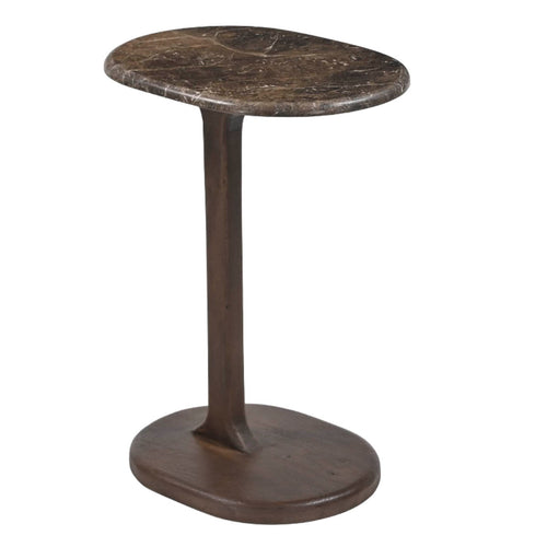 DÉJA Living Bijzettafel Jurva - Donkerbruin Marmer - 40x30x55cm - vtwonen shop