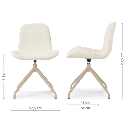 Nolon Nola-Fé draaibare eetkamerstoel rib beige beige onderstel