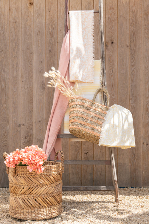 J-Line mand Gevlochten - raffia - naturel - set van 3 - vtwonen shop