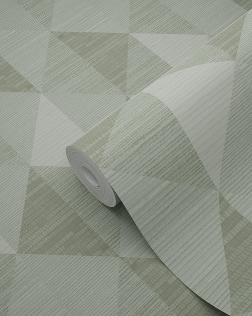 Origin Wallcoverings behang grasweefsel in grafisch 3D motief licht vergrijsd groen - 50 x 900 cm - 347883 - vtwonen shop