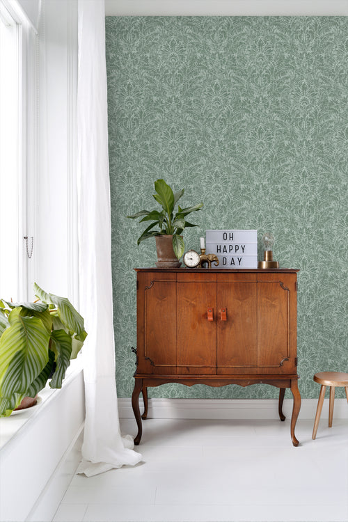 ESTAhome behang ornamenten blauwgroen - 50 x 900 cm - 131614 - vtwonen shop