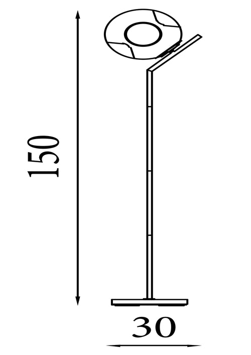 Searchlight vloerlamp Punch - 1 lichts - 30  x 150   cm - zwart