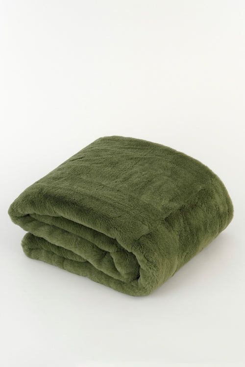 Mica Decorations Bronte Fleece Deken - L200 x B150 cm - Donkergroen
