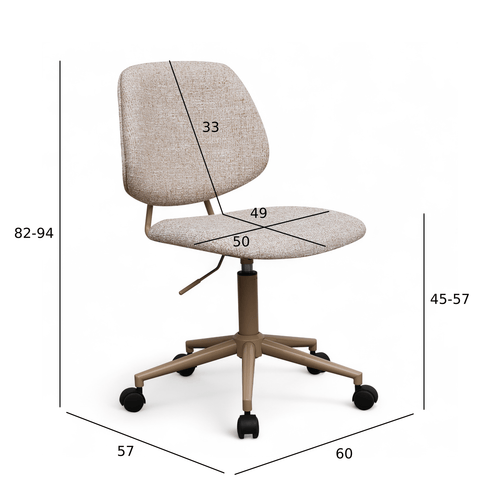 Furnhouse bureaustoel Alto - Beige - Stof (Bouclé) - 57x60x82