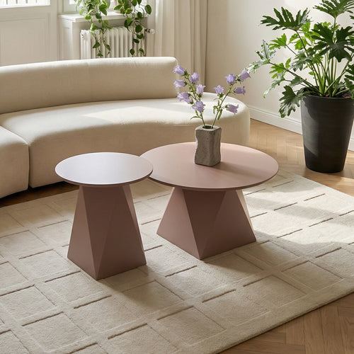 Furnhouse salontafel set Aura - Mokkamousse - Ø 50/80 cm