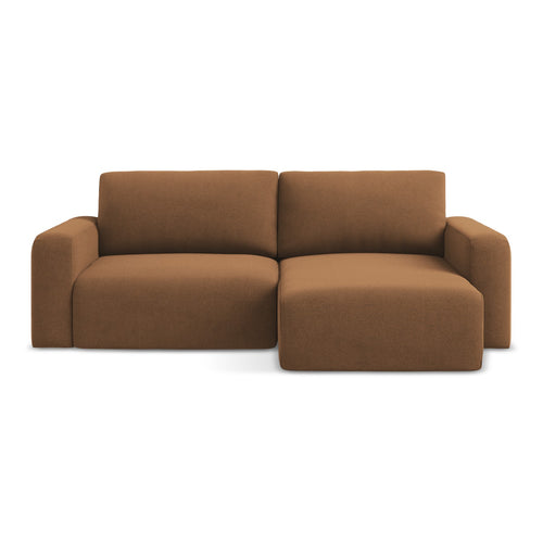 LaMiaSofa hoekbank rechts Ostia - textuurstof - terracotta - 244x149x79