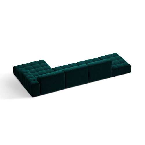 Cosmopolitan Design - Rechter hoekbank Chicago 5-zits, flueel diepe olie - 167x348x78cm