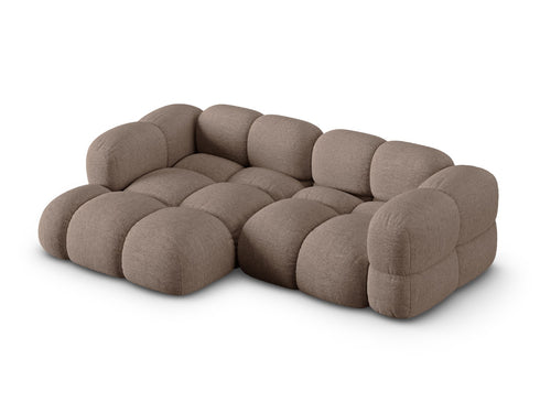 Cosmopolitan Design linker hoekbank Loretto 3-zits, structurele stof cappuccino - 147x250x68cm