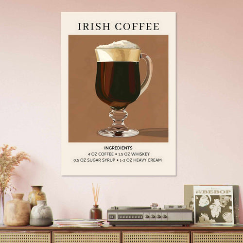 Artfulprints  Irish Coffee - Ingrediënten   poster 30x40 cm - vtwonen shop