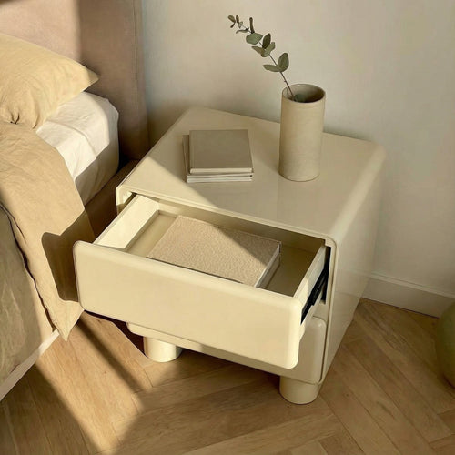 DÉJA Living Nachtkastje Sauda - Crème Glossy MDF - 57x43x57cm