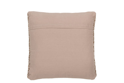 J-Line kussen Vierkanten Outdoor - polyester - bruin/wit - vtwonen shop