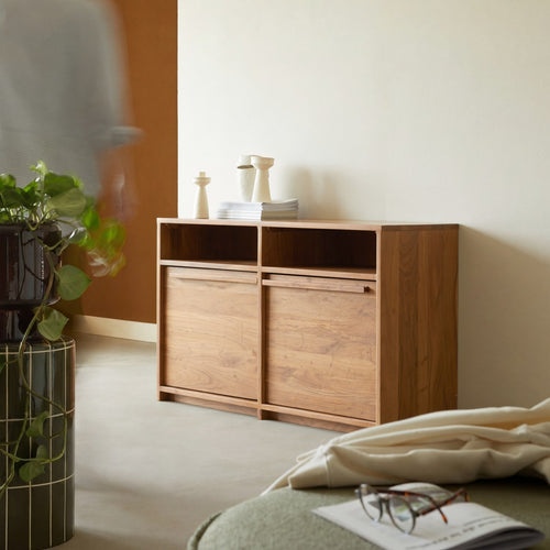 Tikamoon Sideboard aus massivem Akazienholz 120 cm - Bruin