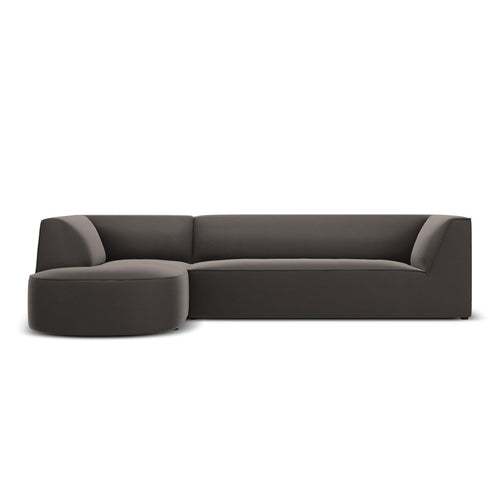 Cosmopolitan Design - Modulaire hoekbank links Siena 4-zits, flueel donkergrijs - 180x273x69cm