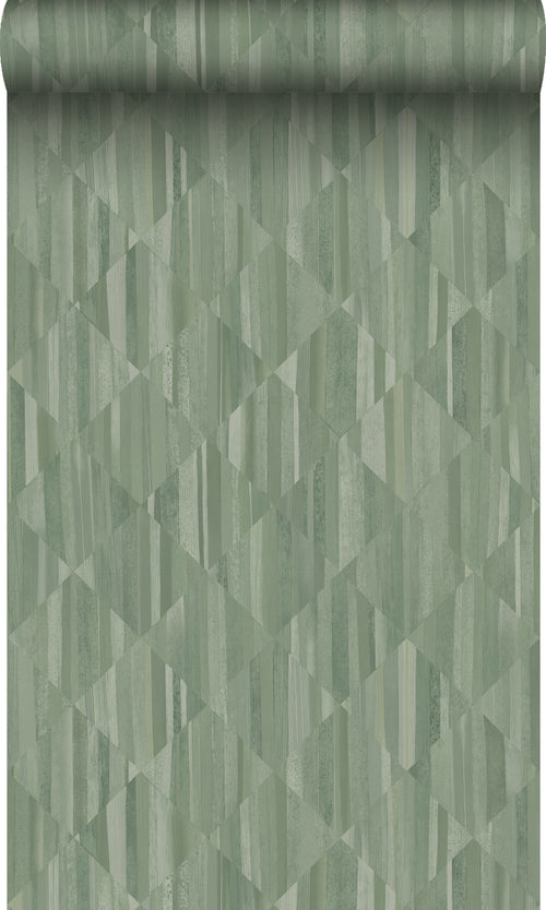 Origin Wallcoverings behang 3D-houtmotief vergrijsd groen - 50 x 900 cm - 347868 - vtwonen shop