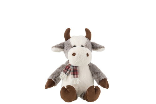J-Line knuffel Koe + Sjaal - polyester - mix - large