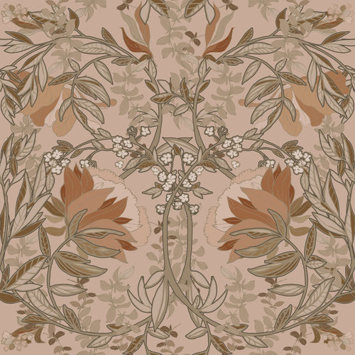 ESTAhome behang vintage bloemen in art nouveau stijl beige en terracotta - 0.53 x 10.05 m - 139460 - vtwonen shop