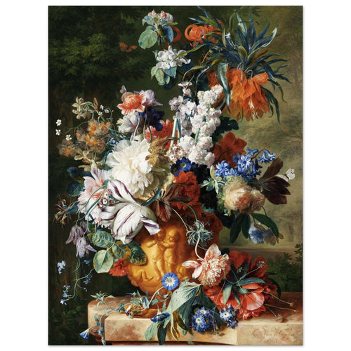 Artfulprints  Jan van Huysum - Bouquet of flowers in an urn   poster 30x40 cm - vtwonen shop