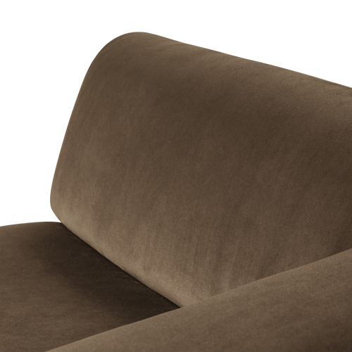 WOOOD chaise longue bank rechts Mojo Base - Velvet - Taupe - 74x112x162