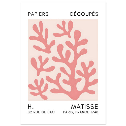 Artfulprints Poster met Lijst Matisse – Coral shadows taupe   - 50x70 cm - Taupe