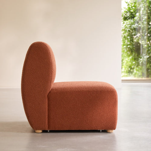 Tikamoon Modulaire fauteuil van massief acaciahout en terracotta stof - Terracotta - vtwonen shop