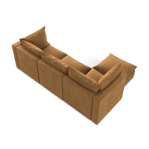LaMiaSofa hoekbank links Ravenna - textuurstof - terracotta - 255x165x77