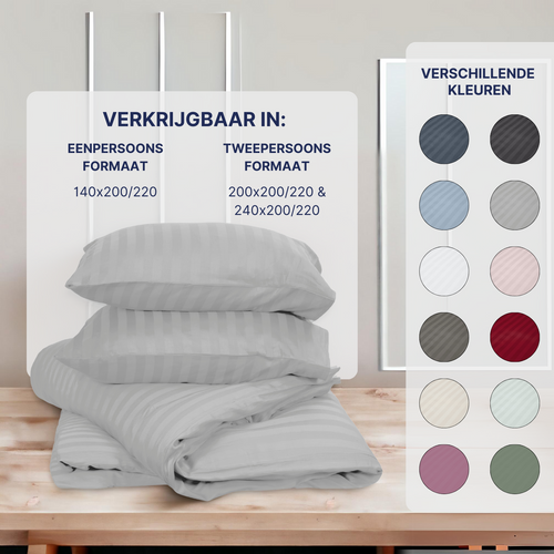 Ten Cate dekbedovertrek - 100% katoensatijn - 240x200/220 - grijs - vtwonen shop