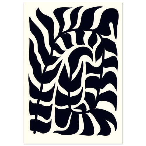 Artfulprints Poster met Lijst Matisse – Seafoam abstraction   - 50x70 cm - Zwart / Wit