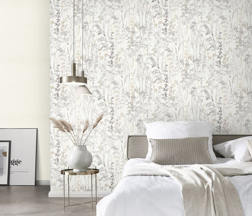 Erismann behang veldbloemen beige - 53 cm x 10.05 m - 661411 - vtwonen shop
