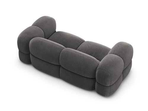 Cosmopolitan Design Bank Loretto 3-zits, flueel grijs - 100x210x68cm