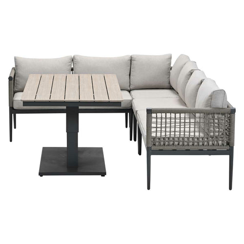 Garden Impressions lounge dining set Burela - Brugge - taupe - links - 5-delig - vtwonen shop