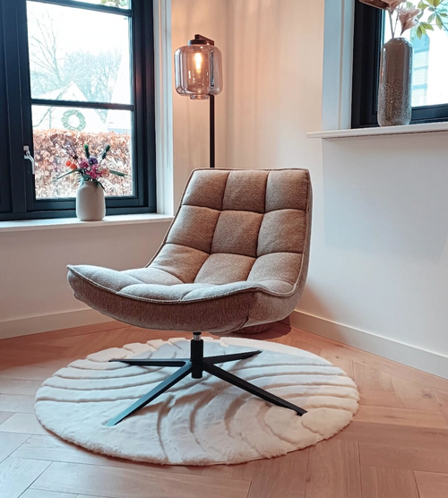 Giga Meubel Fauteuil Mattis - Stof/Metaal - Taupe - vtwonen shop