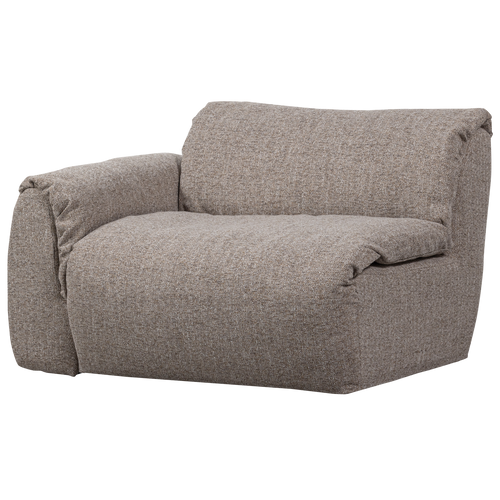 WOOOD 1-zits met arm links Baggy - Geweven Stof - Bruin - 81x114x101 - vtwonen shop