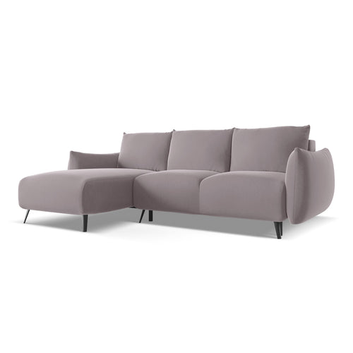 LaMiaSofa hoekbank links Genova - velours - lavendel - 242x162x86