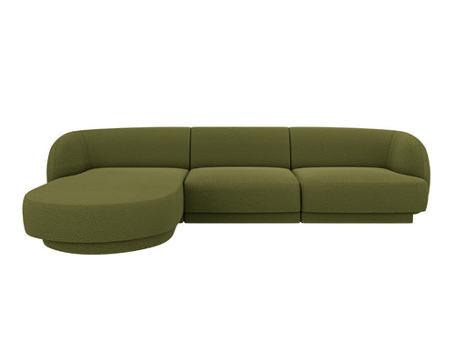Micadoni Poef Miley 4-zits, boucle donker olijfgroen - 156x255x70cm