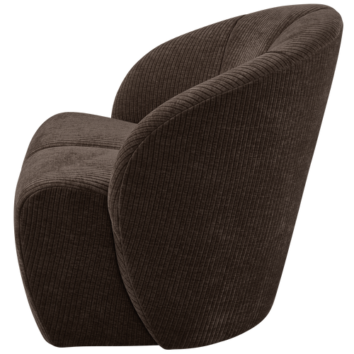 WOOOD draaifauteuil Mojo - Ribstof - Bruin - 75x68x77 cm - vtwonen shop